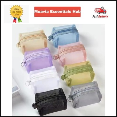 Niedliche kleine Mini-Kosmetiktaschen aus durchsichtigem Nylonnetz Lippenstift Make-up Taschen Pou...