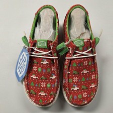 Hey Dude Women's Wendy Holiday Sweater Red/Green NIB 2025