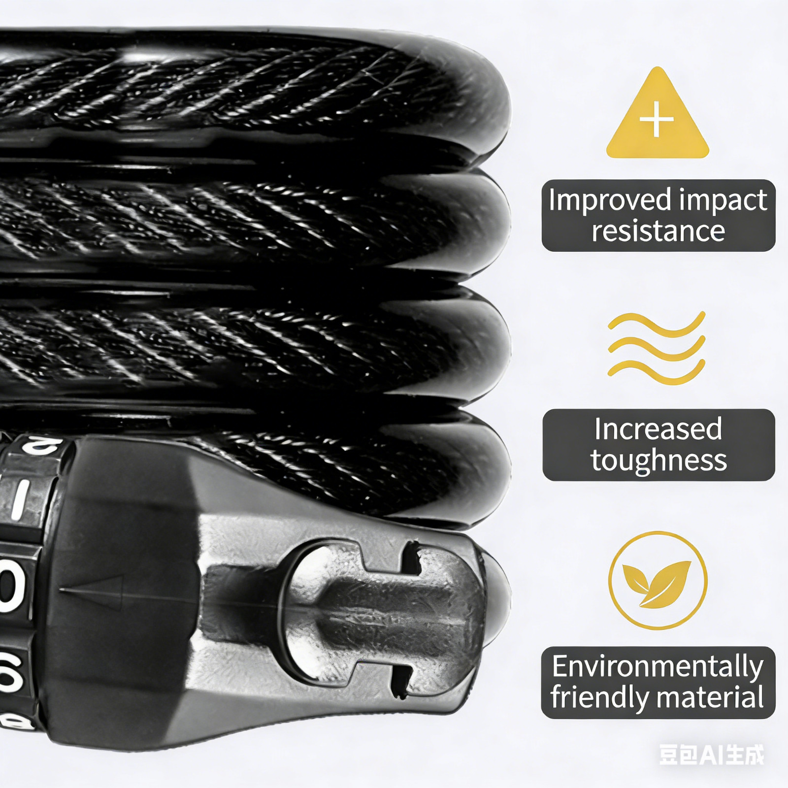 5-Digit Heavy Duty Combination Password Bike Lock Cable Bicycle Anti Theft Lock