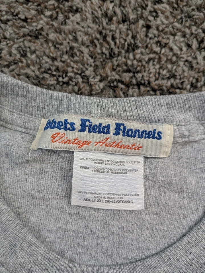 Camiseta de béisbol Ebbets Field Franeels logotipo clásico gris 2XL para hombre Foto 4 de 4