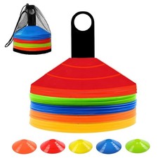 Soccer Cones Set of 50 , Agility Training Disc Cone with Carry Bag and Holde...