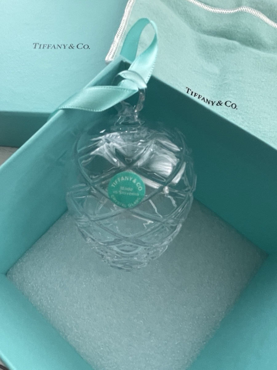 ティファニー TIFFANY&Co. ◆お祝い オーナメント 松ぼっくり Tiffany Ornament Pinecone Christmas Holiday Crystal with Box