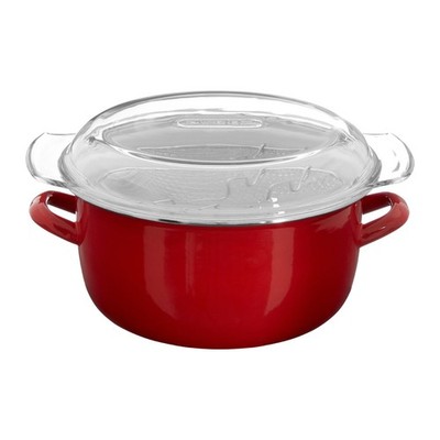 Rot Emaille Glas Pyrex Deckel Stahl Friteuse Chips Bratpfanne Topf Korb Neu