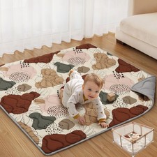 Baby Play Mats for Floor, 50x50 Crawling Mat for Playpen, Thicken Soft Padding