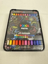 Posca 24 Pack Multicolor Wax Pastels Smooth Drawing Art Markers Set