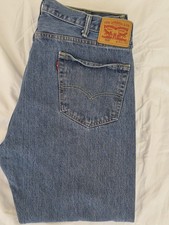 Levi's 505 Regular Fit Straight Blue Denim Jeans Men's 5-Pocket Design Cotton