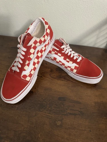 Scarpe sneakers Vans unisex Classics 751505 rosso bianco a scacchi taglia M 9 W 10 5