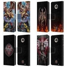 OFFICIAL ANNE STOKES DRAGONS 4 LEATHER BOOK WALLET CASE FOR MOTOROLA PHONES