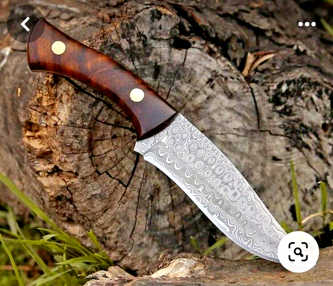 Custom Made Hand Forged Damascus Steel Fix Blade Hunting BOWIE KNIFE 2887