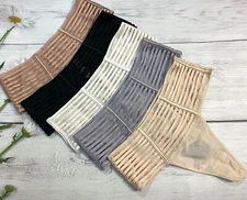 Victoria's Secret Luxe Sheer Mesh High Waist Strappy Thong Panty $29.5 retail 