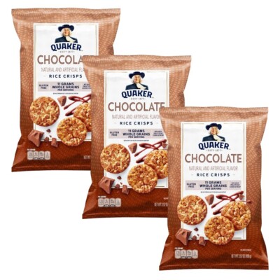 Quaker Rice Crisps Cakes CHOCOLATE Bags oz