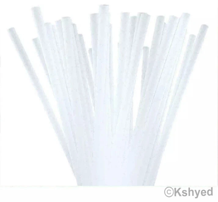 800CT Disposable White Flexible Plastic Drinking Wrapped Straws 7.75 Inches Long - Image 3 of 4