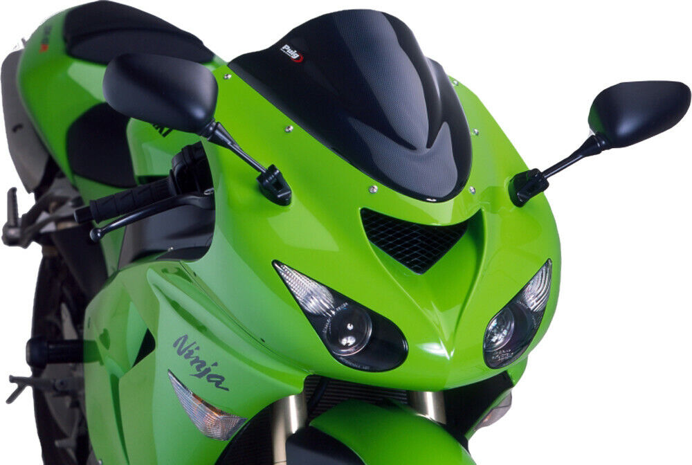 PUIG Racing Windscreen Black 2005-2008 Kawasaki Ninja ZX-6R PUIG Racing Windscreen Black 2005-2008 Kawasaki Ninja ZX-6R