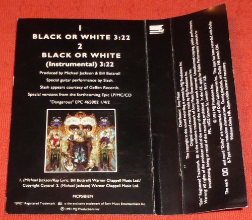 MICHAEL JACKSON - UK CASSETTE TAPE SINGLE - BLACK OR WHITE - Picture 4 of 4