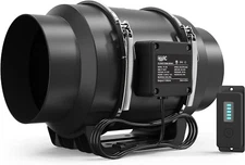 AITECAC 6″ 402 CFM Ventilation Inline Duct Exhaust Fan w/Variable Speed Control