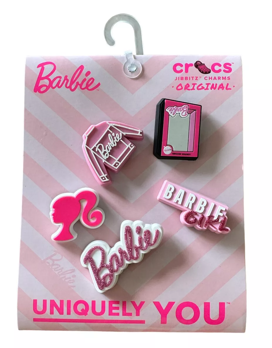 BARBIE CROCS Jibbitz Charms 5 pc SET NEW Genuine Crocs + Track