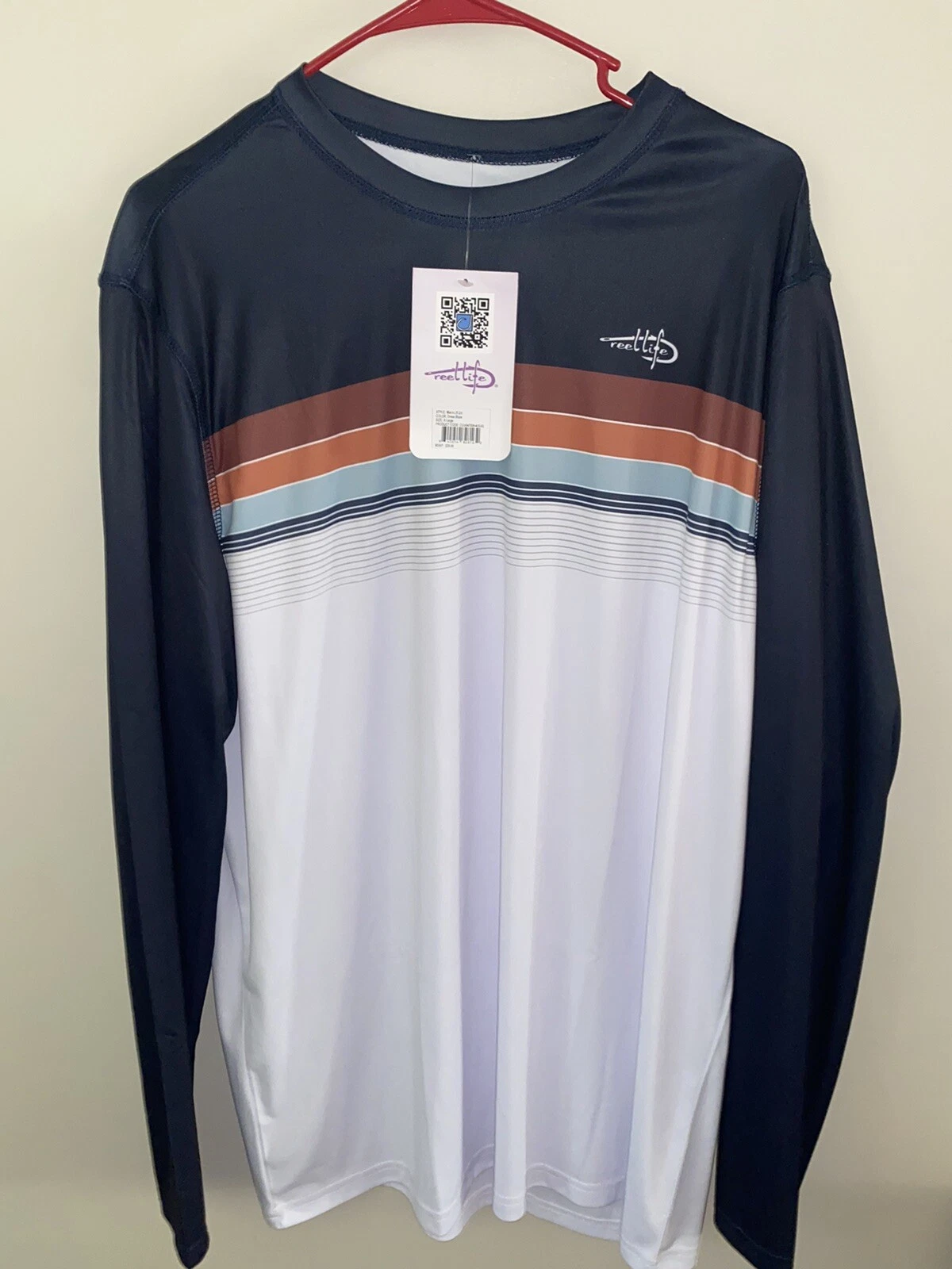 REEL LIFE MENS LONG SLEEVE UV FISHING SHIRT DRESS BLUE SIZE 2XL NWT