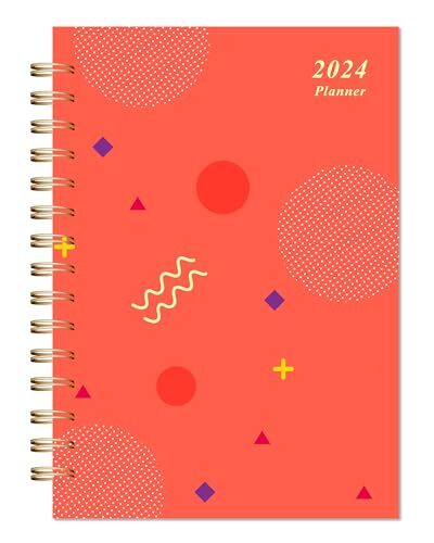 Planner 2024-2025 Daily Weekly and Monthly - 2024 Calendar 12 New Version A-Red
