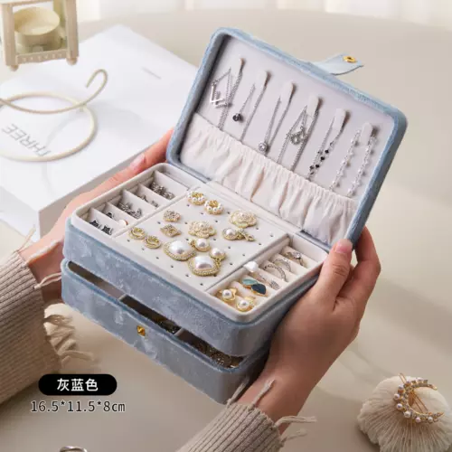 2 Schichten Schmuckkästchen Organizer Große Kapazität Ring Ohrring Halskette Aufbewahrungsbox - Bild 5 von 34