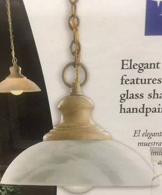 2 NEW - Progress Lighting P5104-56 Glass Pendants, 10'' D X 7 1/4'' H Antique Bisq