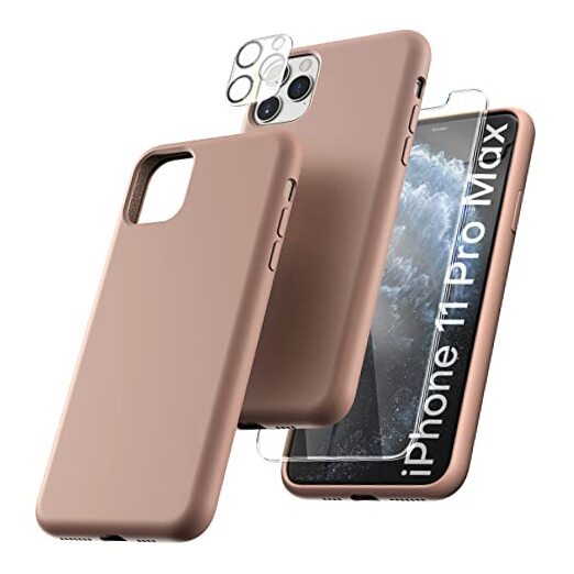 5-in-1 iPhone 11 Pro Max Case with 2 Protectors & 2 Caramel Straps