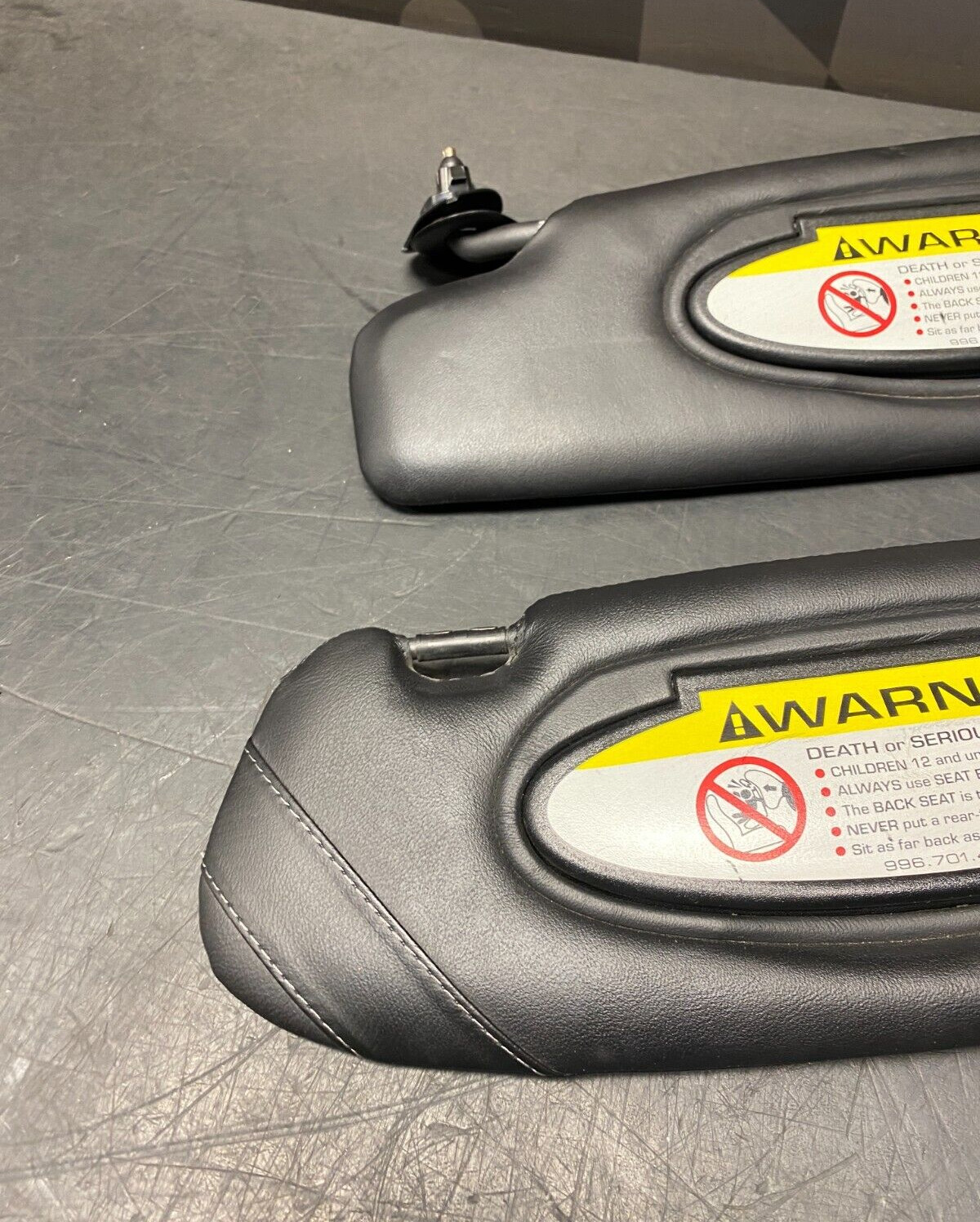 2004 PORSCHE 911 GT3 OEM BLACK LEATHER VISORS PAIR DR PS USED **SEE PICS**