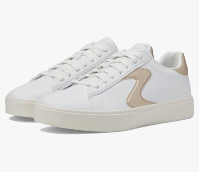 Skechers Court Classics Air-Cooled Memory Foam Gold and White Size