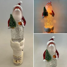 Santa Glitter Lava Lamp Night Light Wall Plug In Christmas Holiday