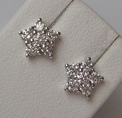  Sternen Brillant Ohrringe 417 10Kt Gold Ohrstecker mit Diamanten Diamond 7736