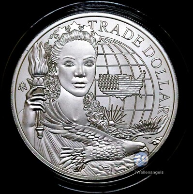 美品　1オンス銀貨 The Modern Trade Dollar 2023 Modern US Trade Dollar St. Helena Silver Coin 1 oz BU .999