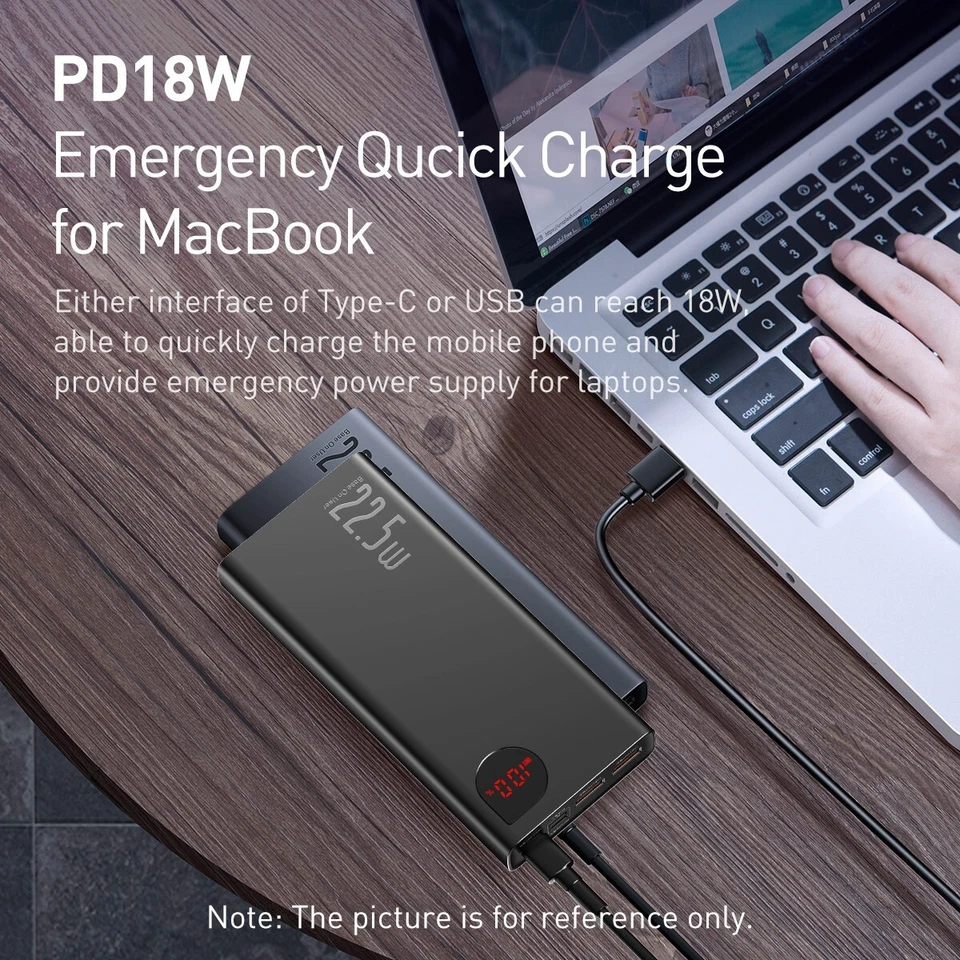Baseus 22.5W 20000mAh Power Bank with Digital Display - 5 Ports Fast Charging - image 2 of 4