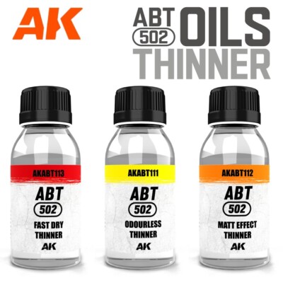AK Interactive: OIL PAINT THINNER - Odorless : Matt : Fast Dry - ABT 502