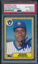 1987 Topps #622 Glenn Braggs signed auto autograph PSA/DNA blue sharpie centered