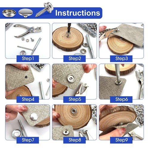 ZYNERY 353 PCS Canvas Snap Kit Marine Grade Stainless Steel Canvas Repair Kit... - Picture 4 of 5