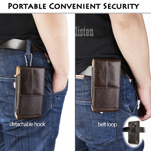 Vertical Leather Case Cover Pouch Holster With Belt Clip For Large Cell Phones - Picture 12 of 29