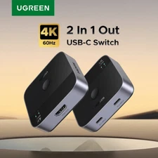 UGREEN USB C Switch 2 in 1 Out 4K 60Hz HDMI 2.1 Splitter For PS5 Xbox Lap PC TV