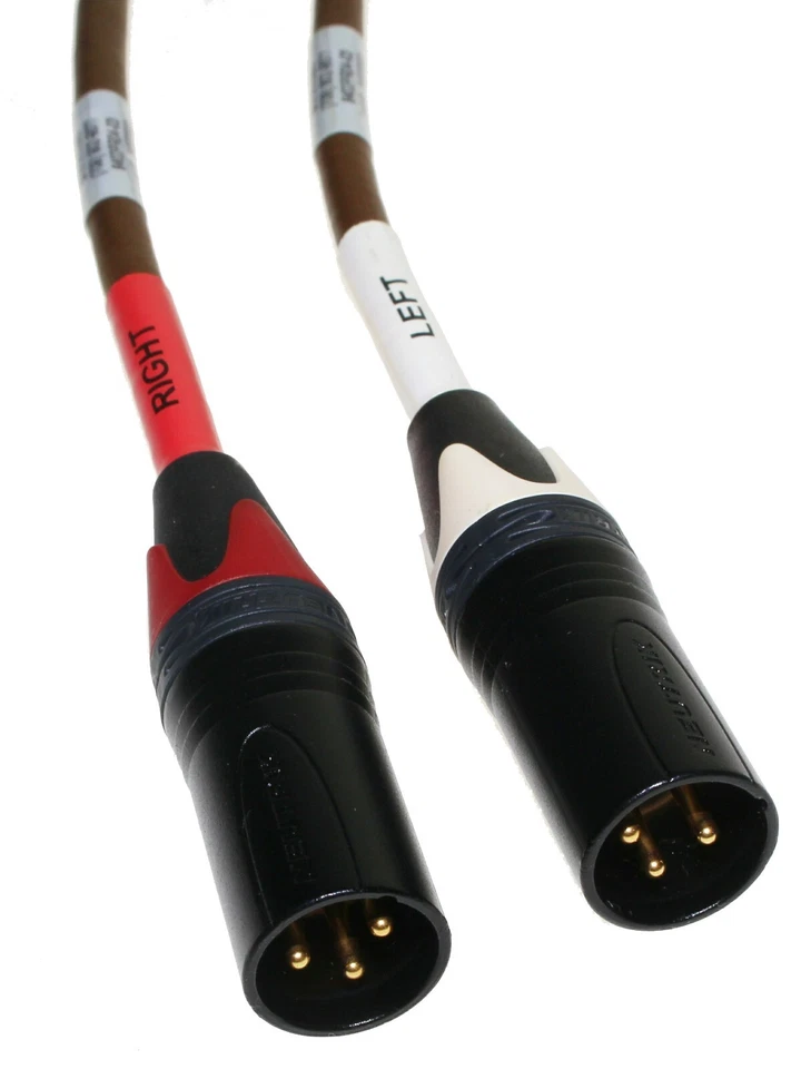 Belden 8402 Neutrik Black/Gold XLR High-End RCA Interconnect 3 Foot Cable Pair - Image 4 of 4