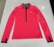 Victoria's Secret PINK Neon Coral Pink Ultimate 1/2 Zip Athleisure Jacket Size S