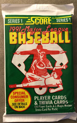 1991 Score Baseball Pack Johnny Ray Angels (Top) Walt Weiss Athletics (Back)