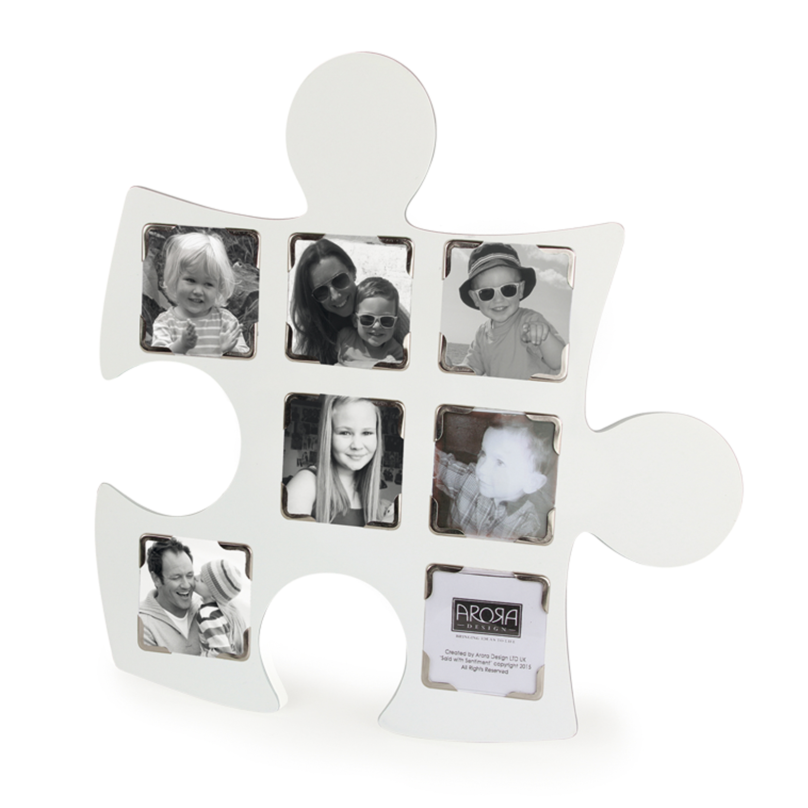 Jigsaw Piece Wall Art White Plaque Multi Photo Frame eBay