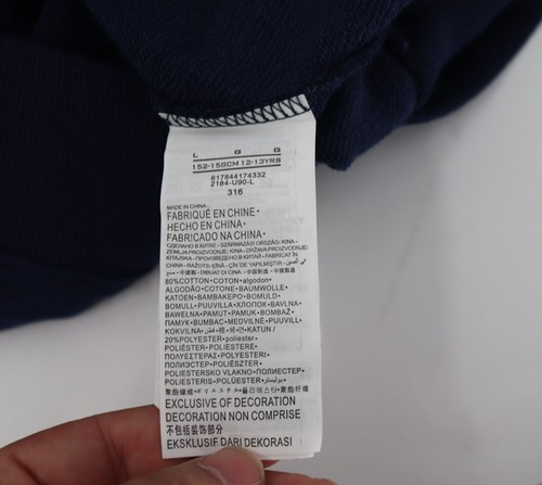 Nwt Hurley sweatshirt Boy's Large Logo Navy Crewneck Long Sleeve Pullover - Picture 10 of 11