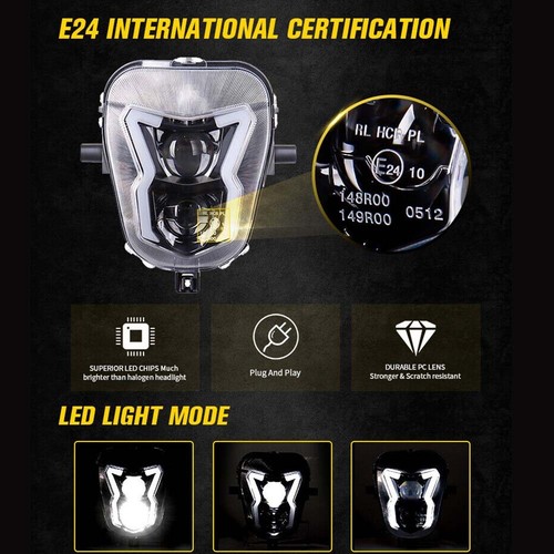 LED Light Headlight DRL Hi/Low Red Fairing For Honda CRF450L CRF450RL CRF450RX - Picture 8 of 11