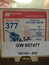 MAGNETEK 377 RPM 1150 HP 1/15 1/25 1/30 115V