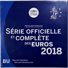 France, 1 Cent to 2 Euro, BU, 2018, Monnaie de Paris, FDC