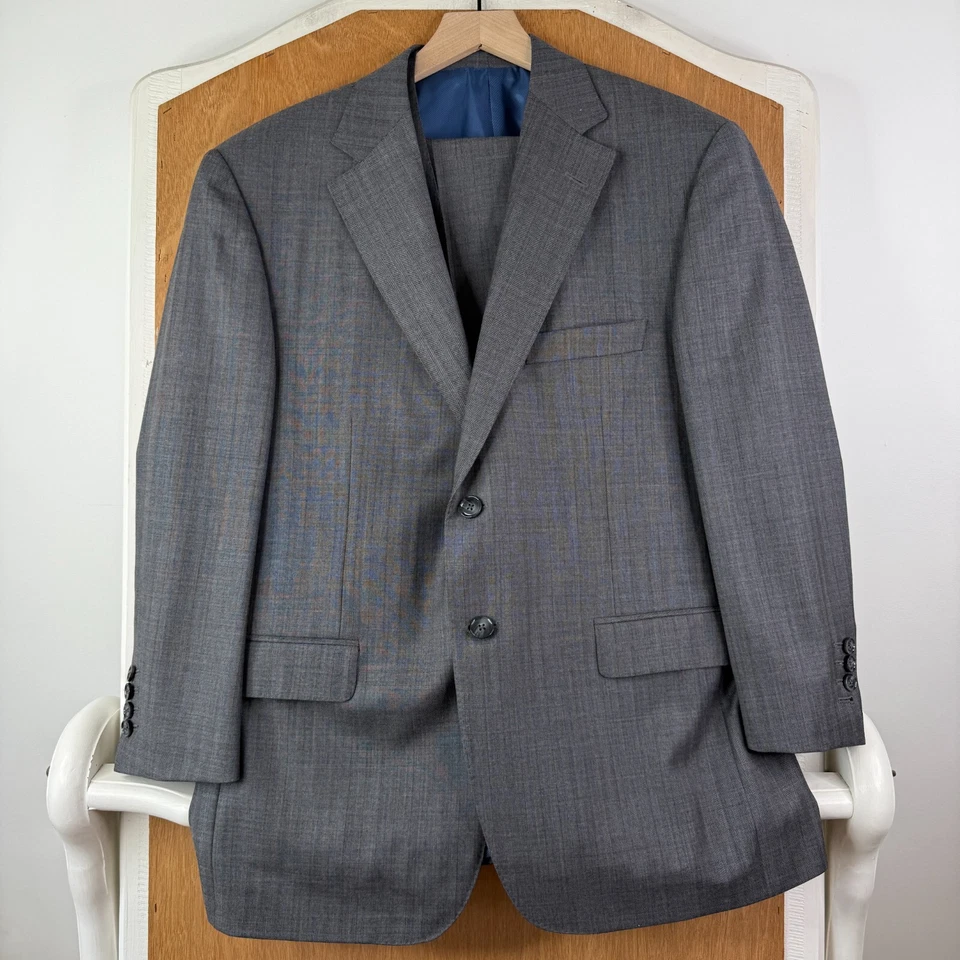 Traje Samuelsohn Para Hombre 40XS Gris Rayas 2 Botones Mercurio Super 120s 3 Piezas Foto 2 de 4