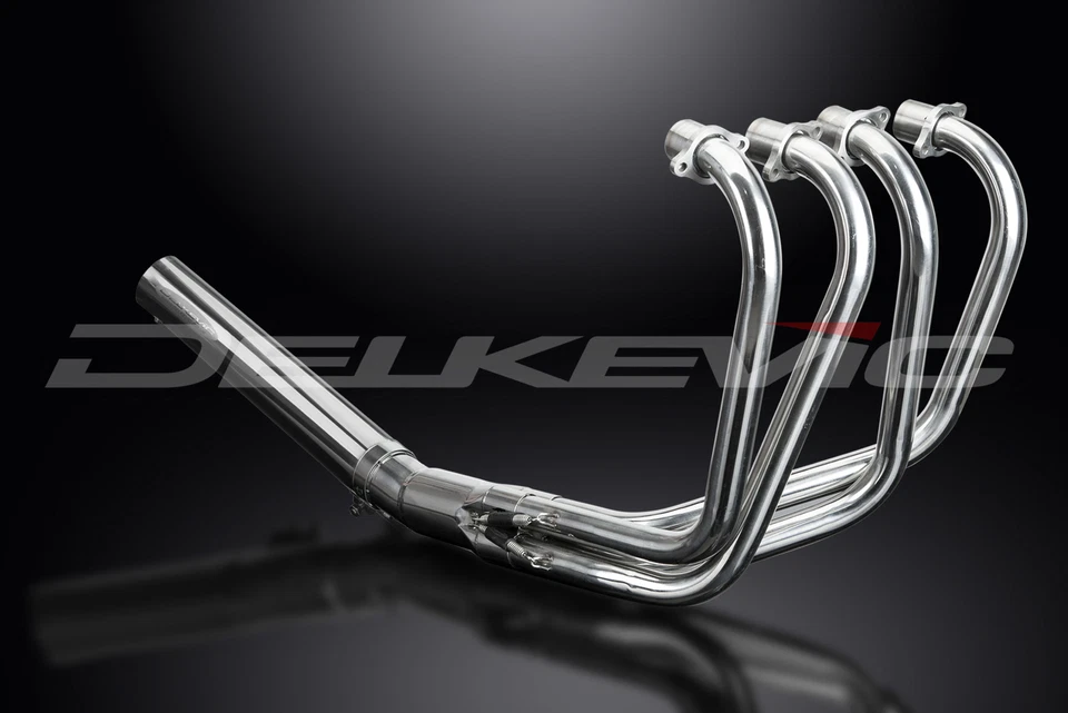 Silenciador recto acero inoxidable escape completo Honda CB550F Super Sport 75-77 4-1 Foto 2 de 4