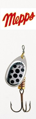 MEPPS AGLIA  SILBER  - mit schwarzen Punkten - Spinner   von Cormoran-Daiwa