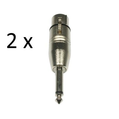 2er Set Adapter XLR female auf 6,3mm Klinkenstecker mono Metal neu