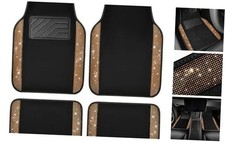 Bling Diamond Car Floor Mats, Shining Rhinestone Carpet Sparkly Glitter Golden