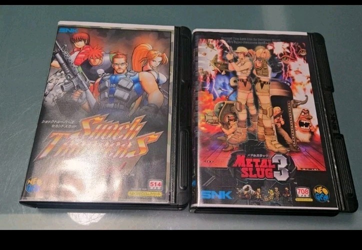SNK NEO GEO METAL SLUG 3 + SHOCK TROOPERS 2ND SQUAD BOTH COMPLETE + MINT READ!